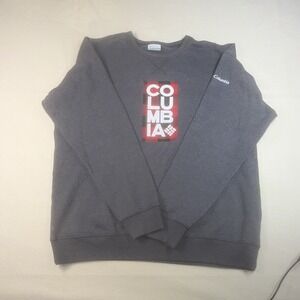 Columbia Women's Heather Dark Grey Logo Fleece Crewneck Pullover Sweatshirt Sz M